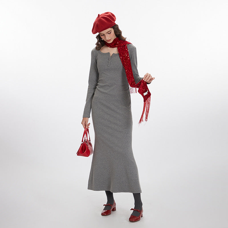 Nariele Classic Dresses Long Sleeves Slim Fit Dress