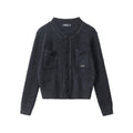 Nariele round neck knitted sweater women's french top jacket short cardigan