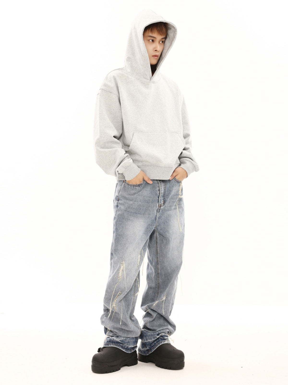 BTSG Cropped Commuter Boxy Hoodie