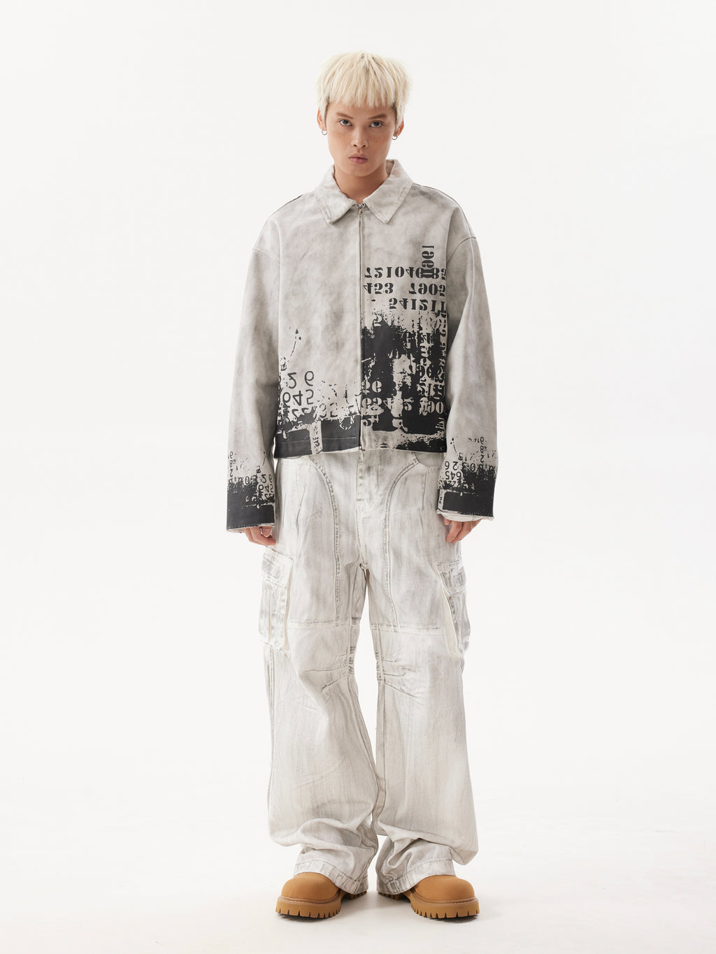 BTSG Dirty Dye Distressed cropped jacket