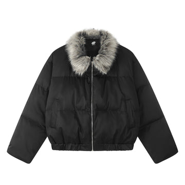 BTSG Warm Fur Collar Cotton Jacket