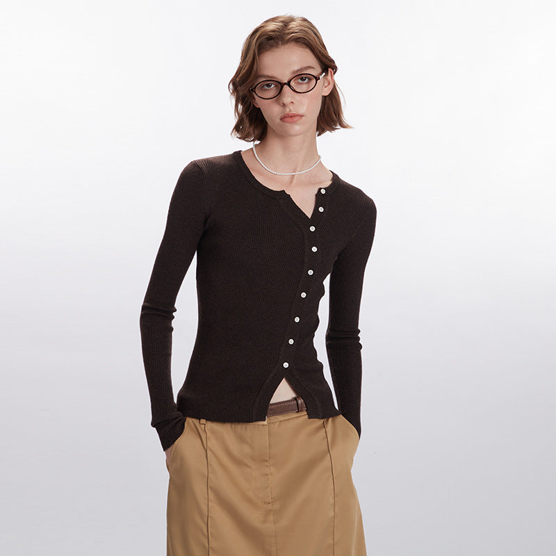 Nariele Long-sleeved Knitted Cardigan Women's Thin Knit Sweater