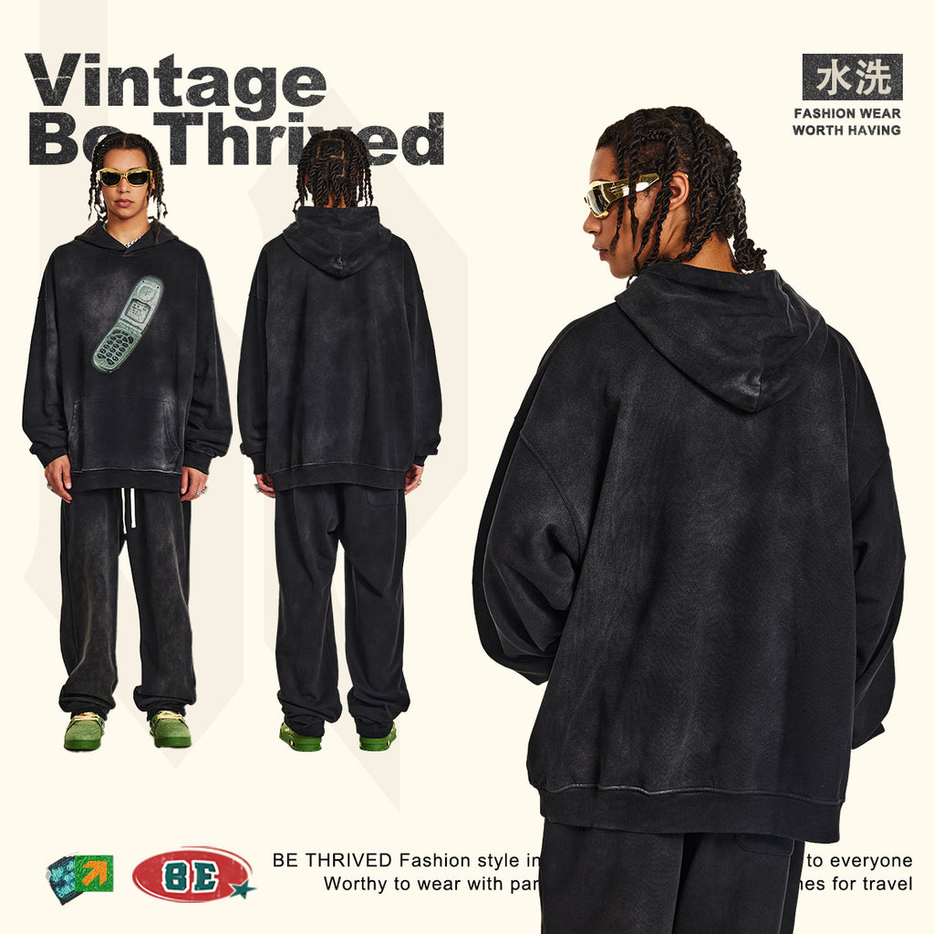 BE Flip Loose Trendy Futuristic Y2K Hoodie