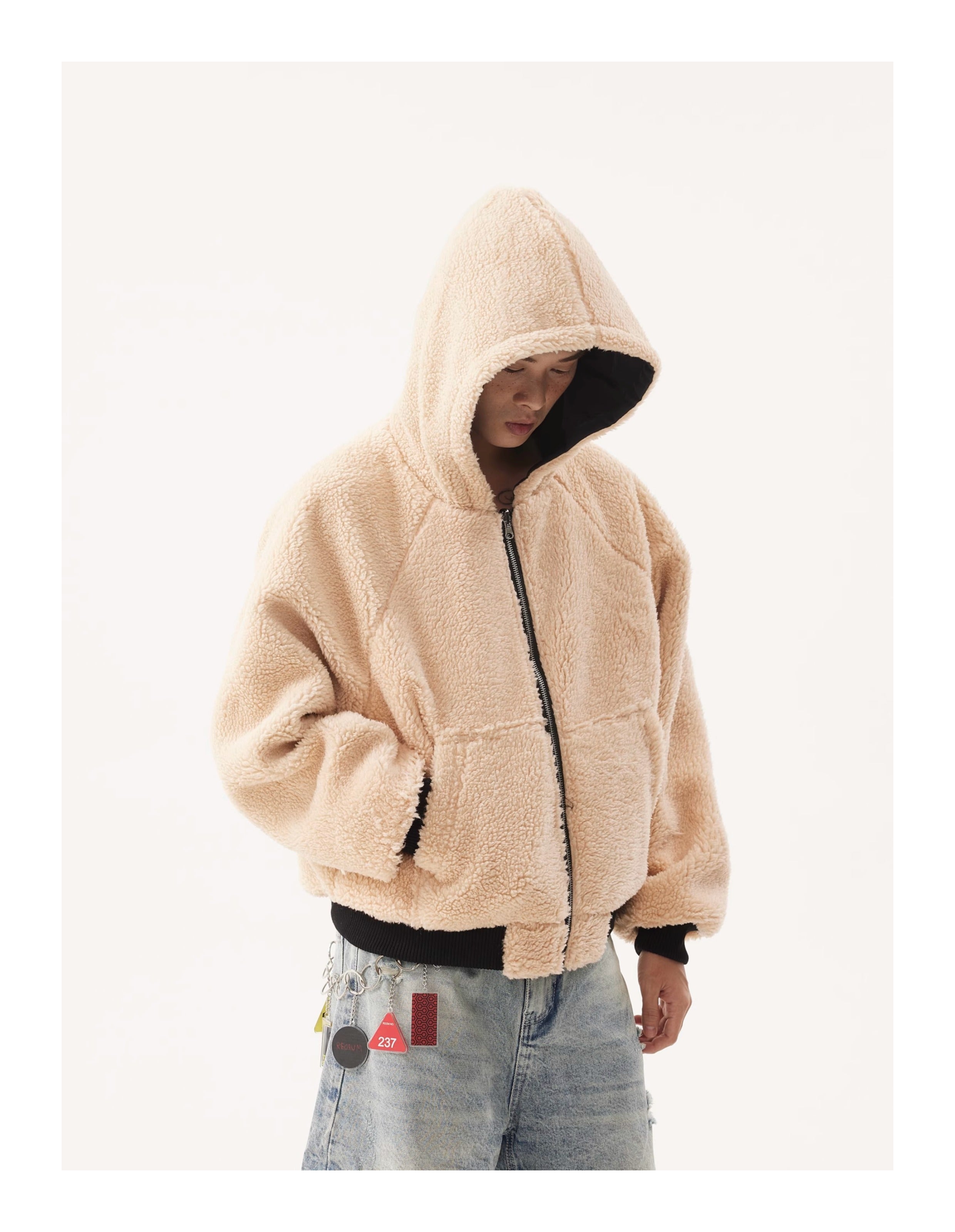BTSG Reversible Lambswool Hooded Jacket