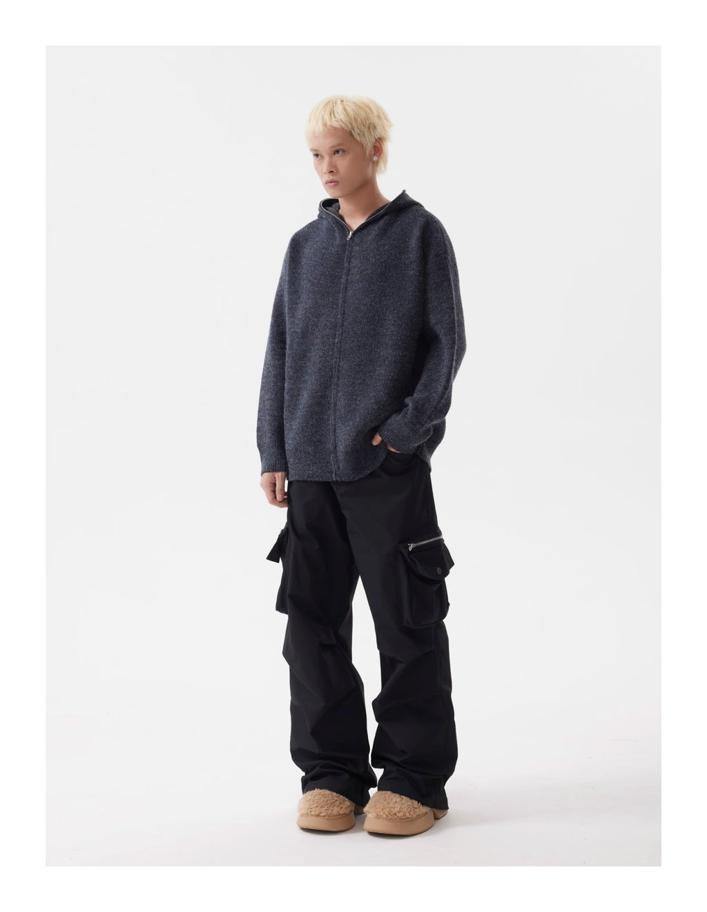 BTSG Slouchy Zip Cardigan Hoodie