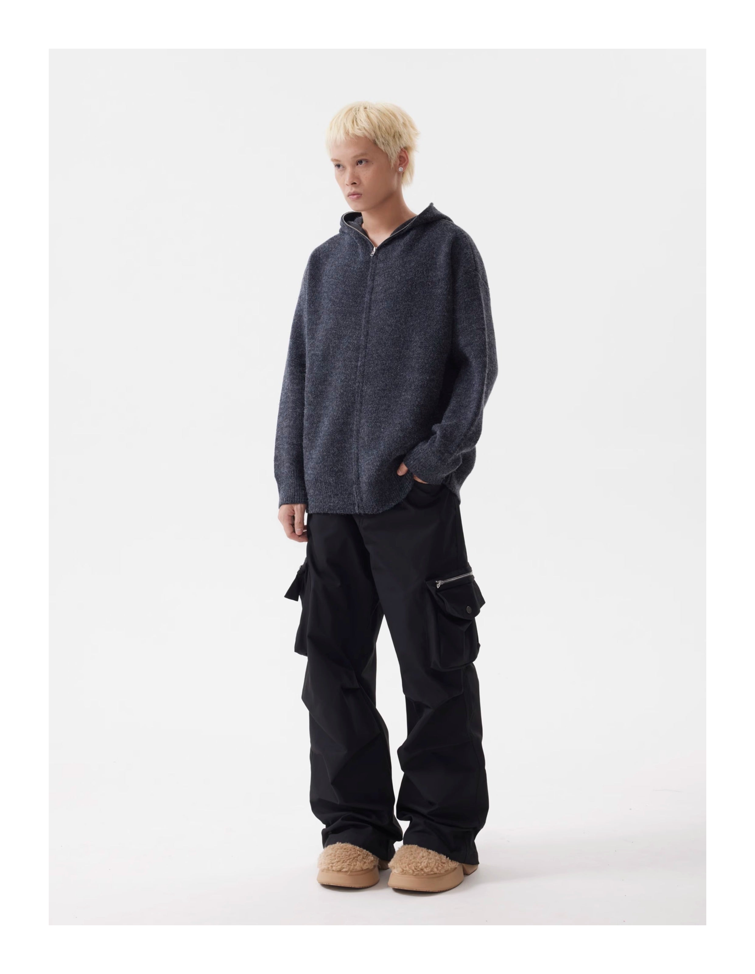 BTSG Slouchy Zip Cardigan Hoodie