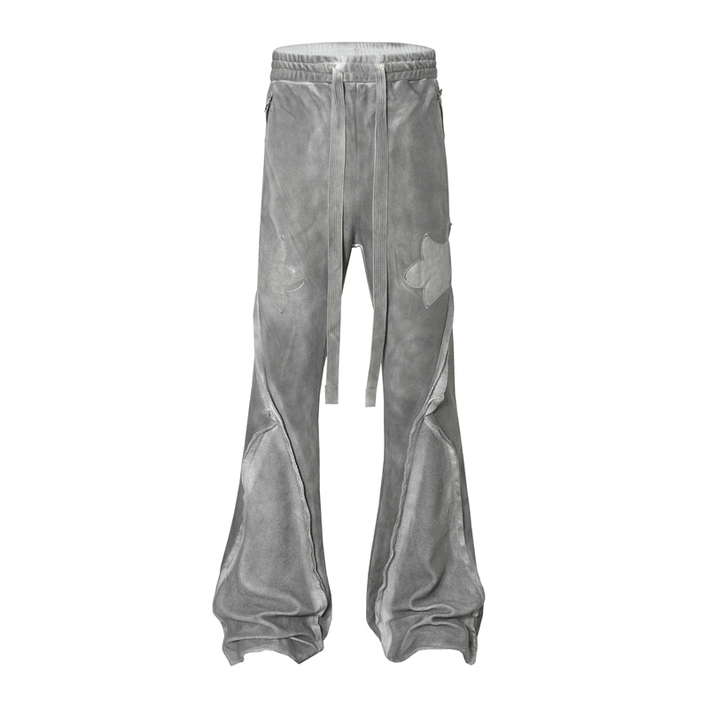 BTSG Zipper Deconstructed Bootcut Mop Sweatpants