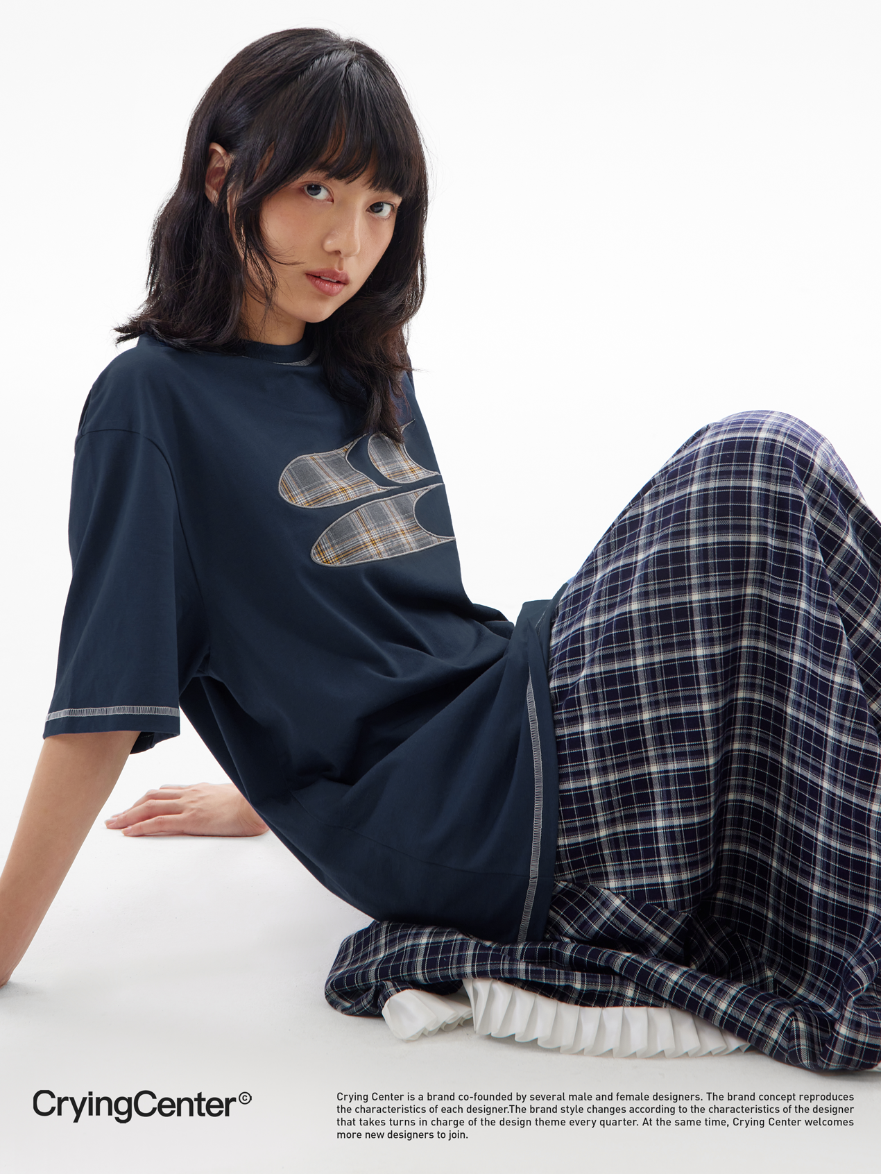 CryingCenter Plaid logo Tee