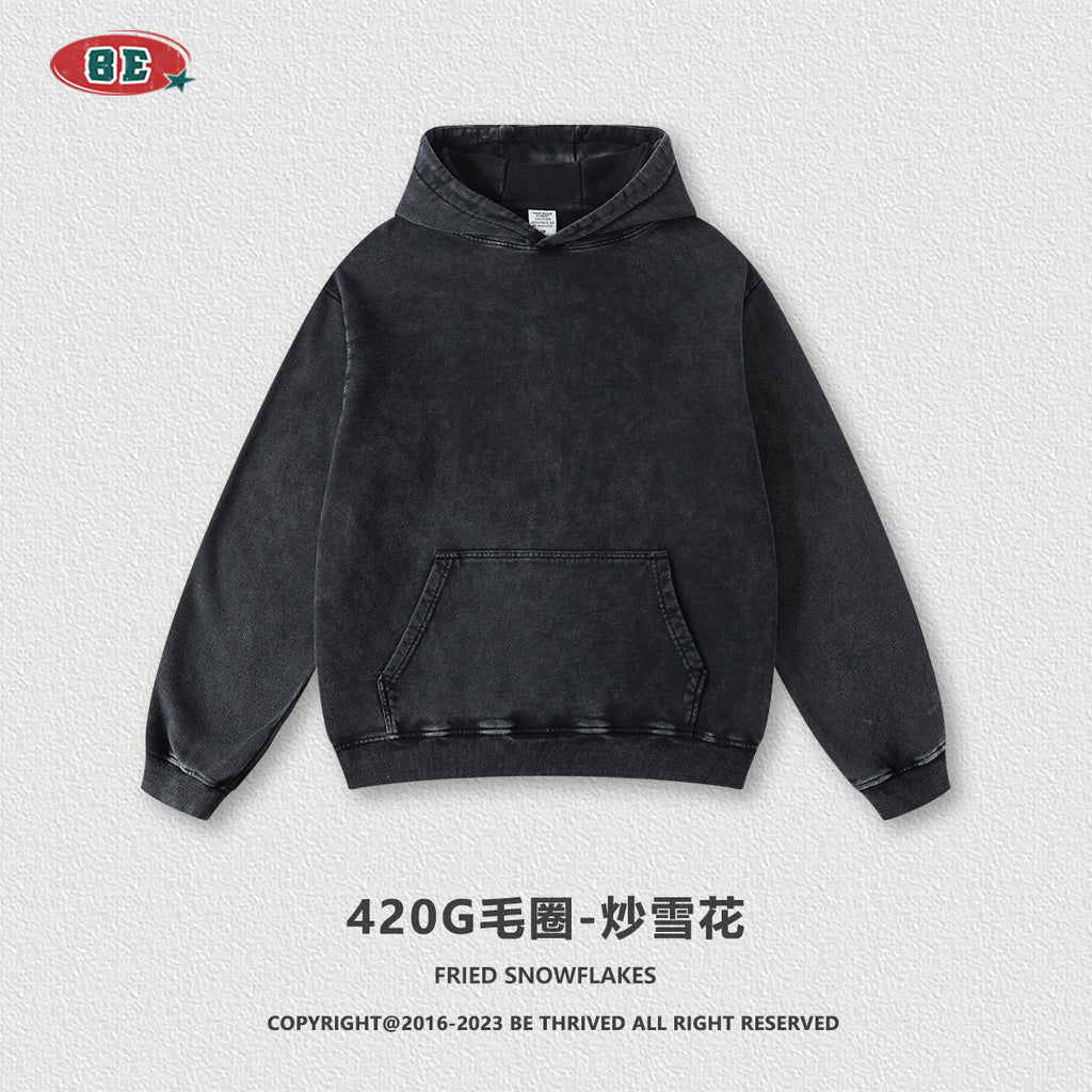 BE Washed 100% Cotton Loose Hoodie