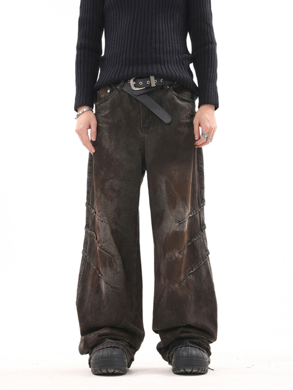 BTSG Jeans Dirtyfit Retro Dirty Wasteland Wide Leg Pants