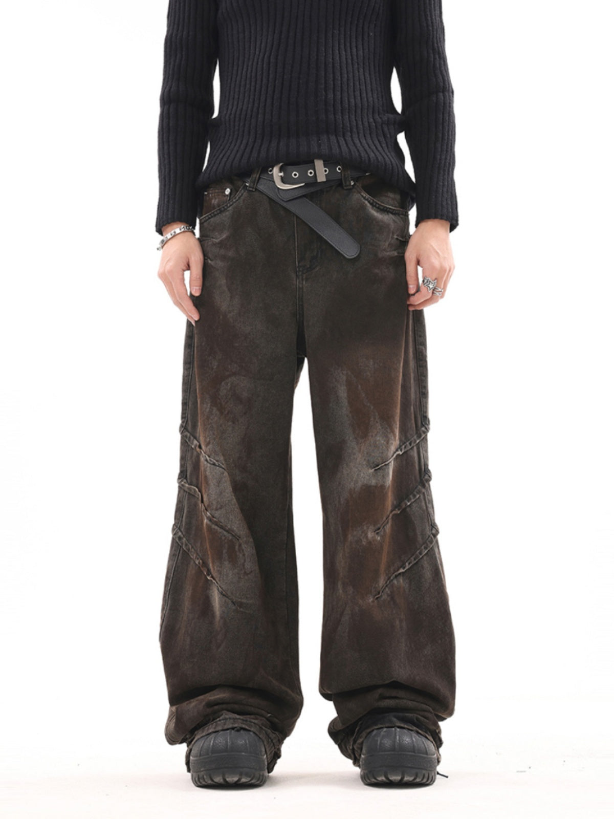 BTSG Jeans Dirtyfit Retro Dirty Wasteland Wide Leg Pants