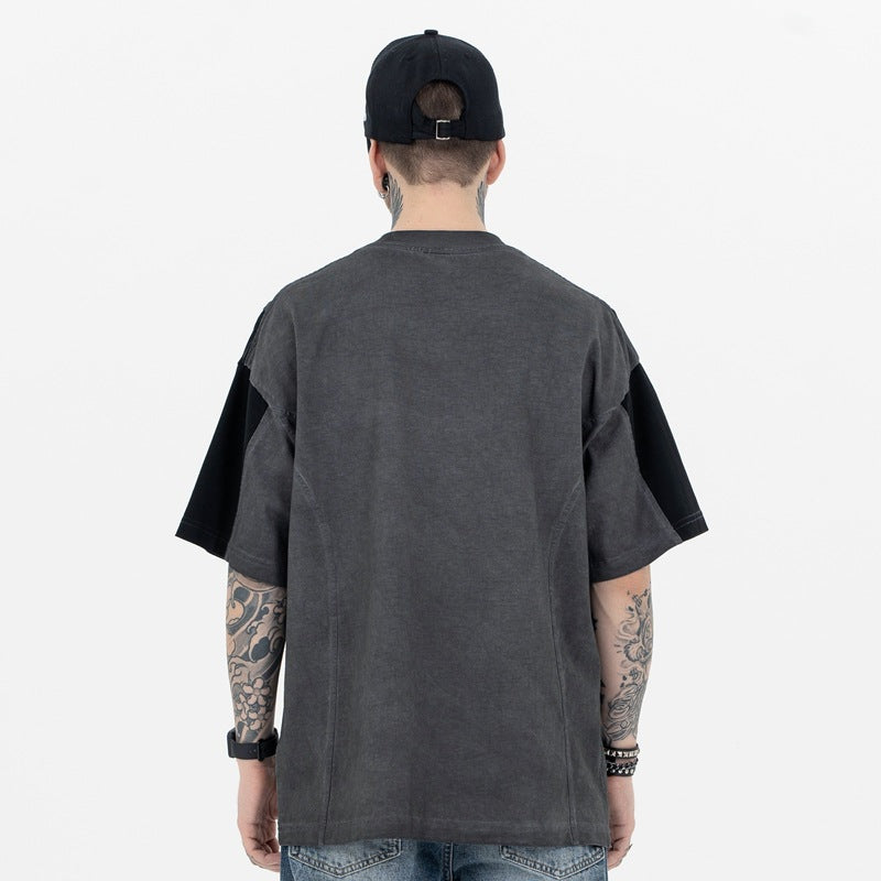 FORGIVNESS Simple Distressed Blocks Embroidery Tee