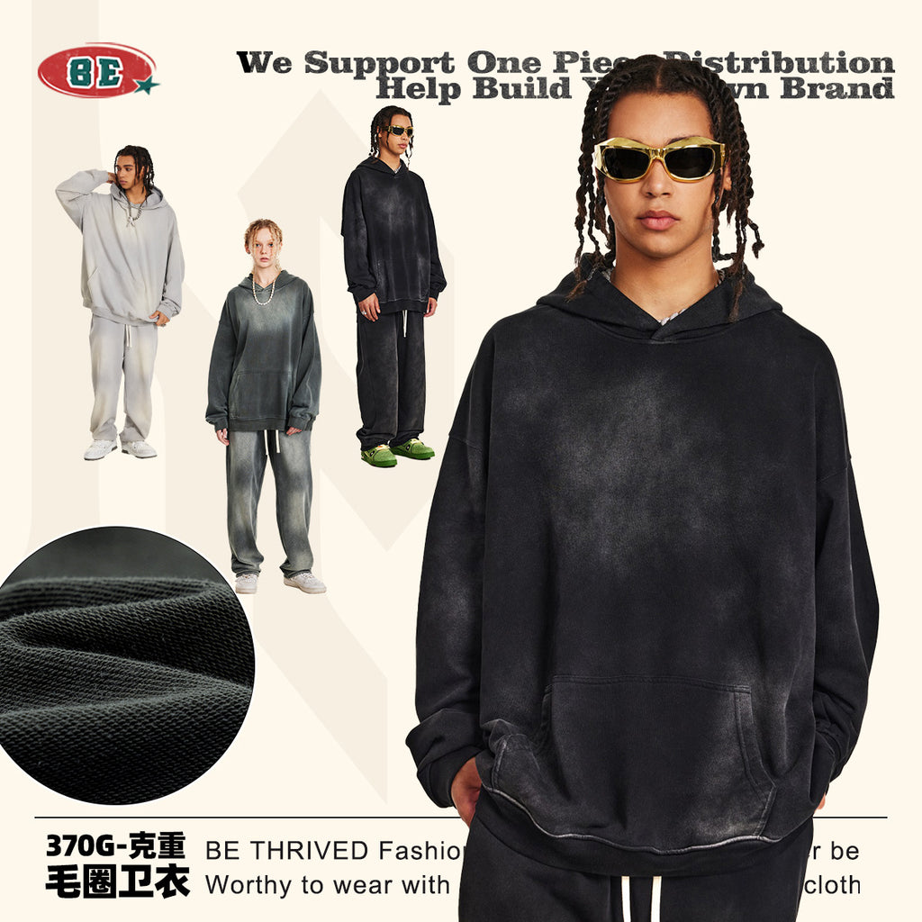 BE 360G Oversize Loose Disstressed Hoodie