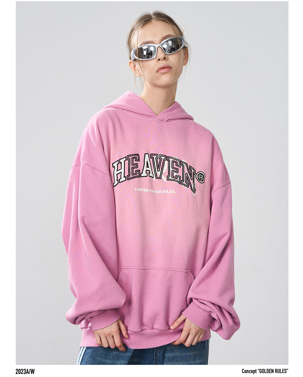 Harshandcruel wash graffiti modified embroidery Hoodie