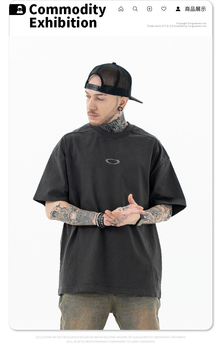 FORGIVNESS  OAK Embroidery Heavy Short Sleeve Tee