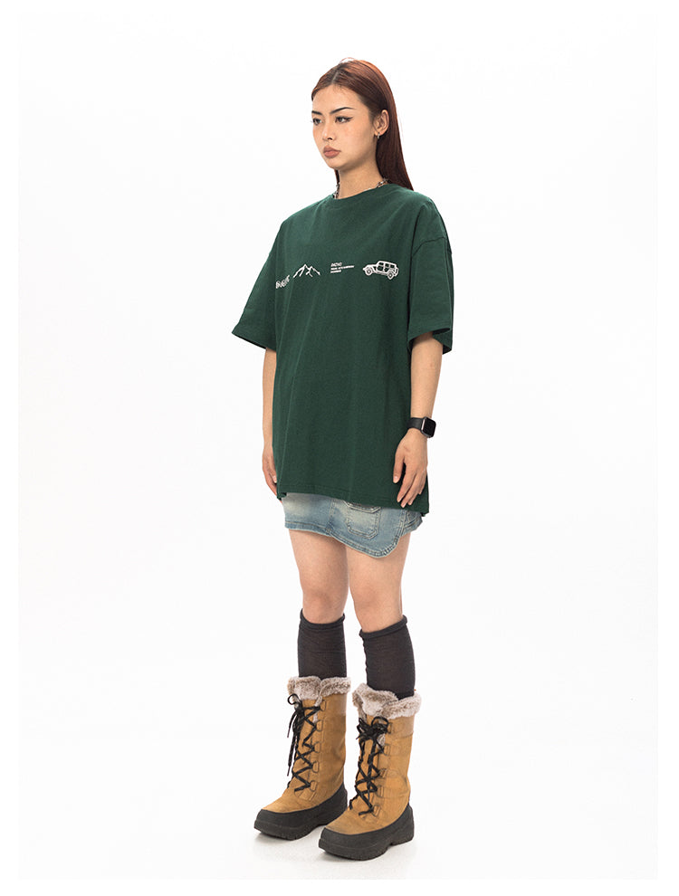 BLACKBB Niche Letter Print Short Sleeve Tee