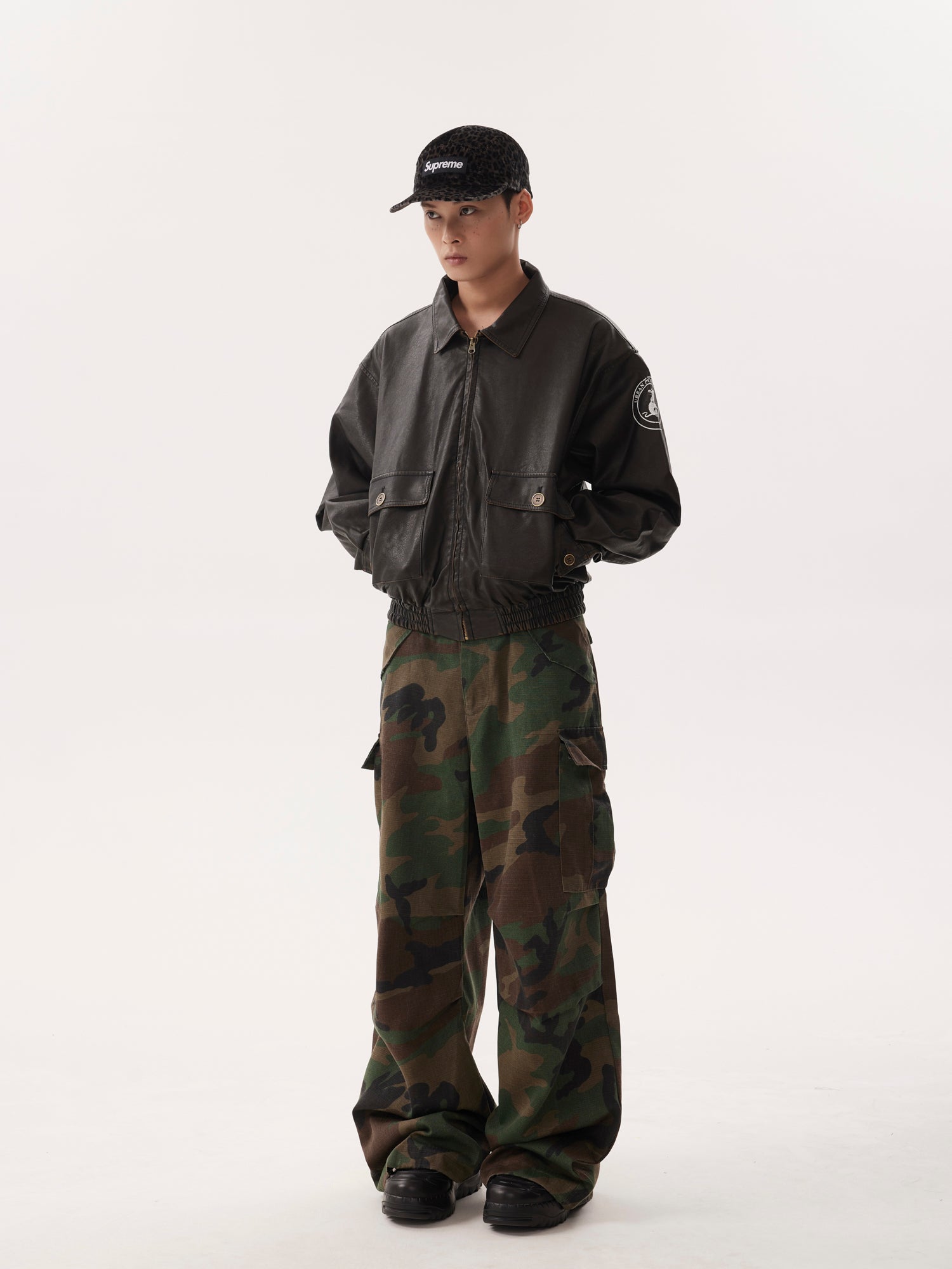 BTSG Drawstring Baggy Camouflage Cargo Pants