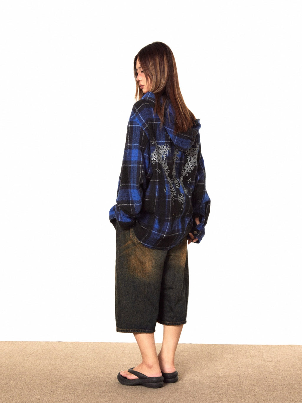 BLACKBB Gothic Print American High Street Zipper Up Jacket