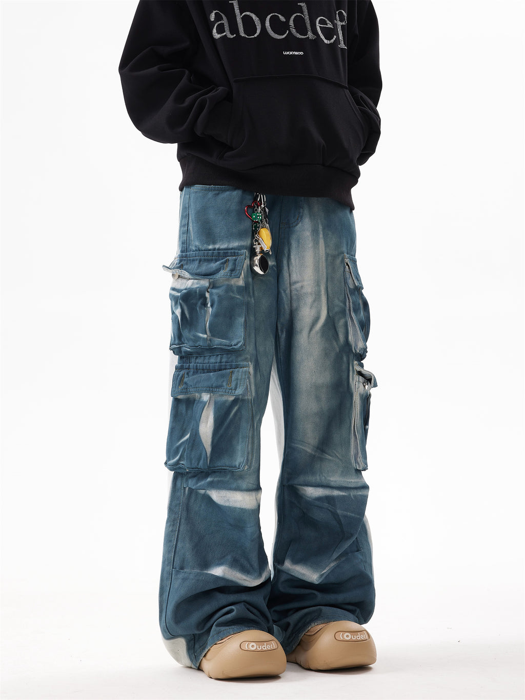 BTSG Tie-Dye Gradient Structure Cargo Jeans