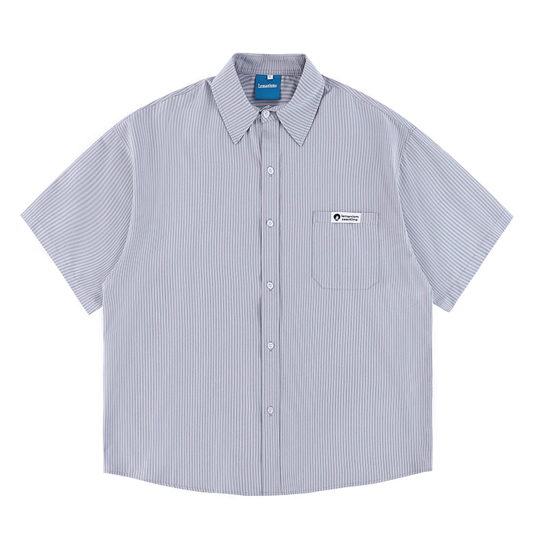 Lemanism Japanese Vertical Striped Shirt