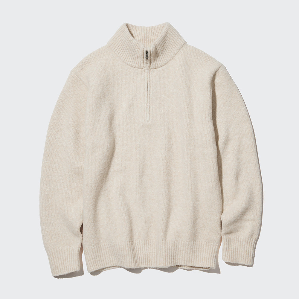 UNIQLO Souffle Yarn Half-Zip Knit Long Sleeve