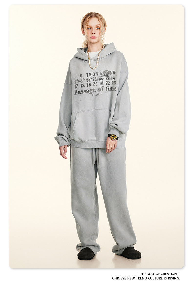 BE Autumn American Mottled Letter Hoodie