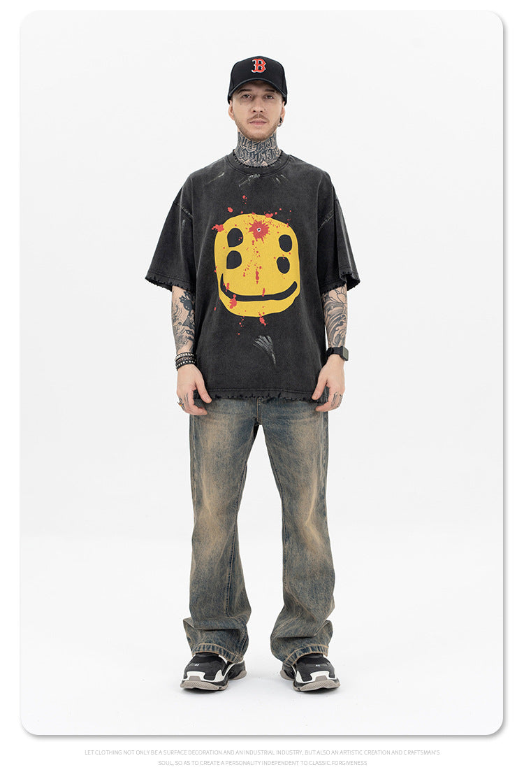 FORGIVNESS  Broken Smiley Vintage Wash Tee