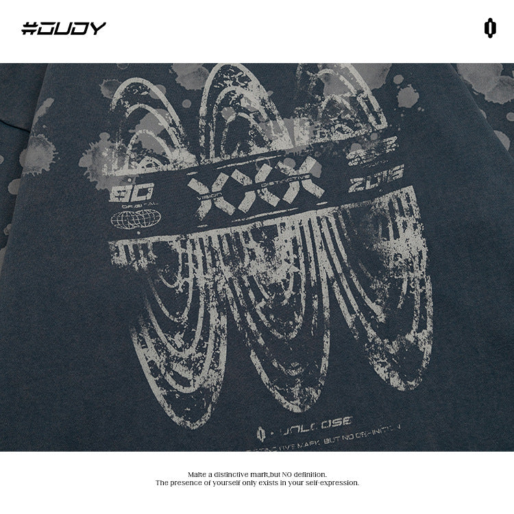 #OVDY Retro Distressed Wash 430g Heavy Cotton Crew Neck Sweatshirt