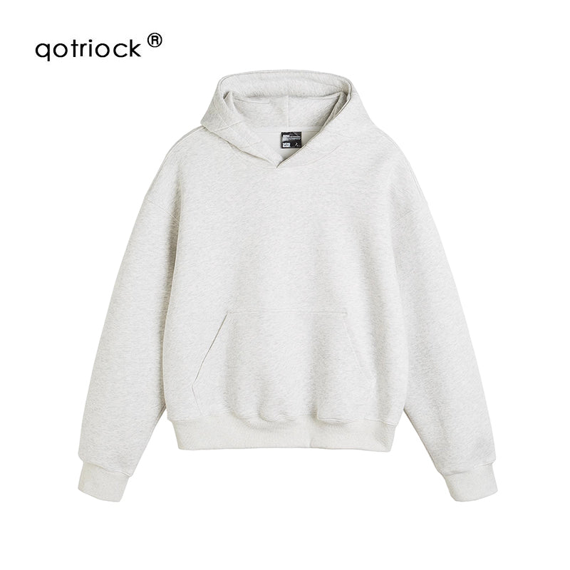 QOTRIOCK SOLID BOXY Hoodie