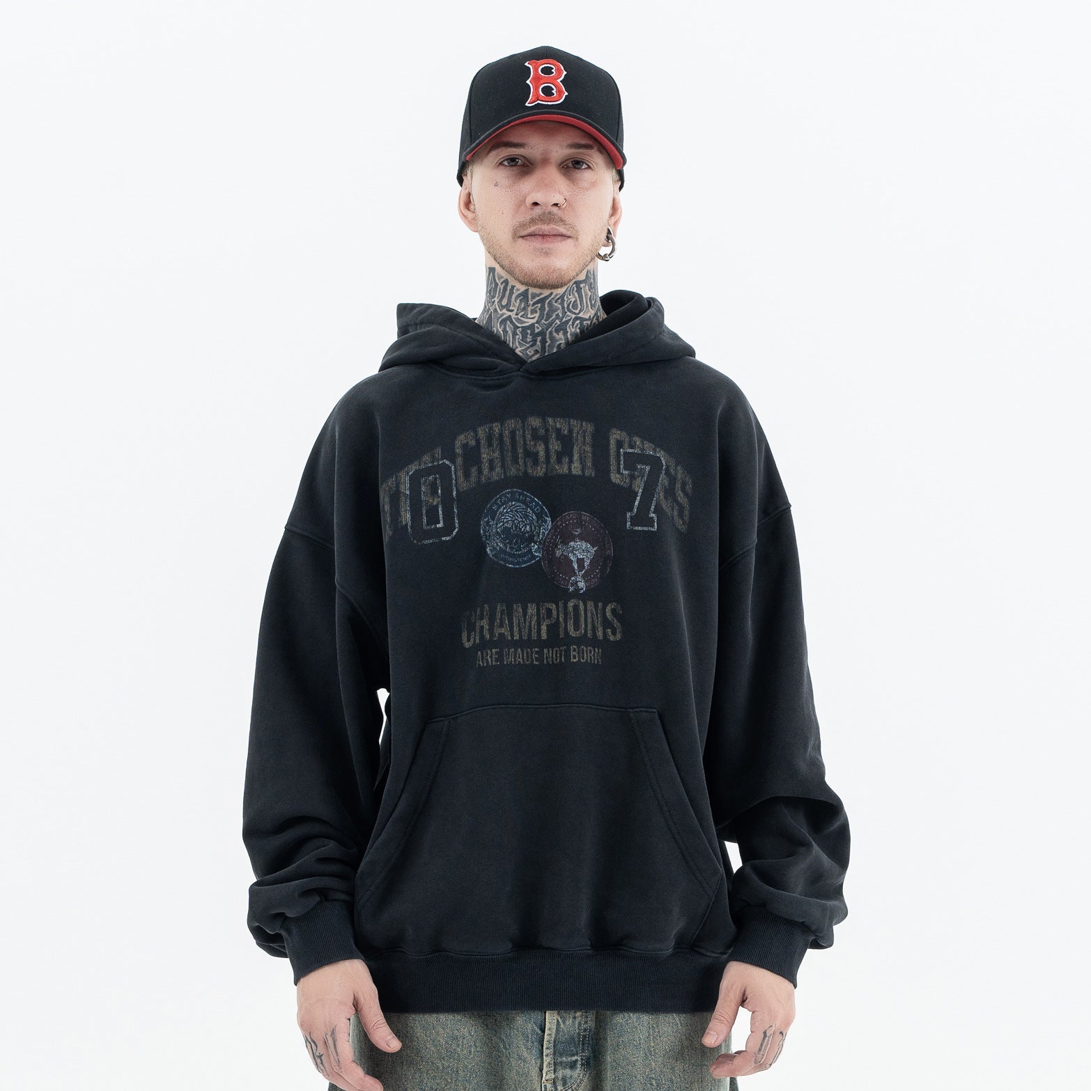 FORGIVNESS Distressed Logo Terry Hoodie