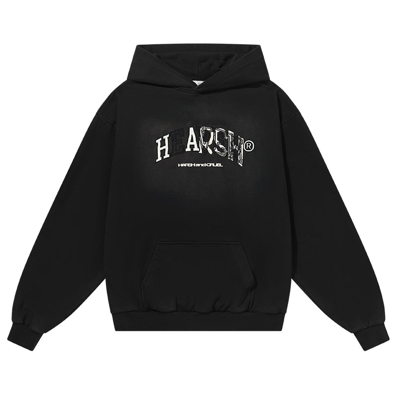 Harshandcruel wash graffiti modified embroidery Hoodie