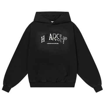 Harshandcruel wash graffiti modified embroidery Hoodie