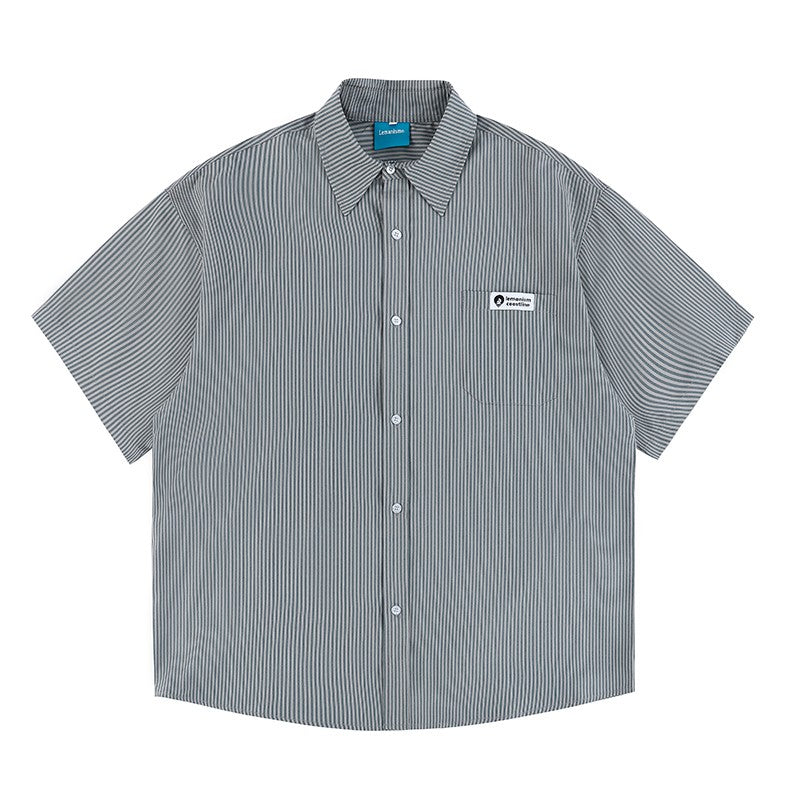 Lemanism Japanese Vertical Striped Shirt