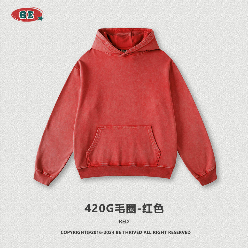 BE Washed 100% Cotton Loose Hoodie