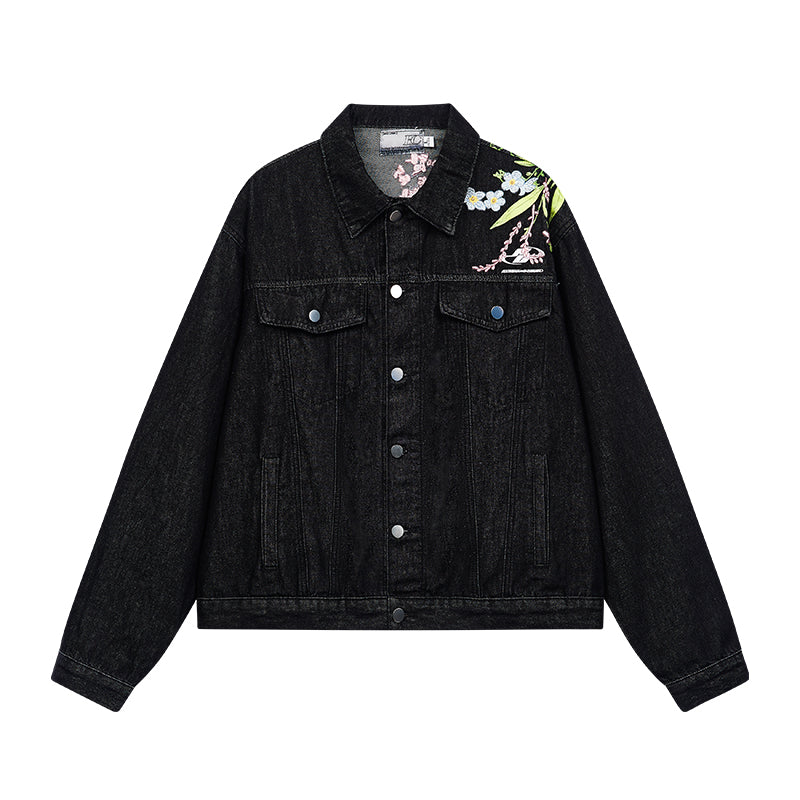 Harshandcruel Yoke floral-embroidered HACR denim jacket