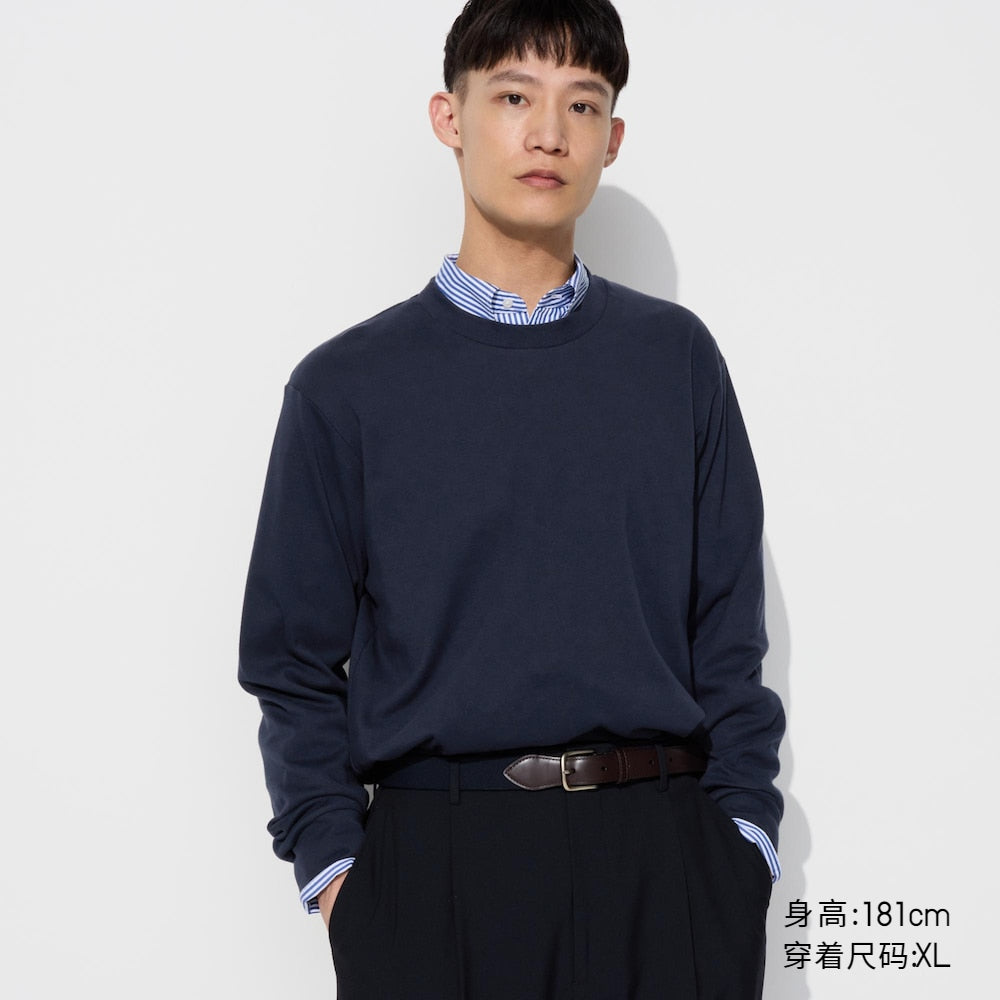 Uniqlo Couple Soft Crew Neck Long Sleeve Tee