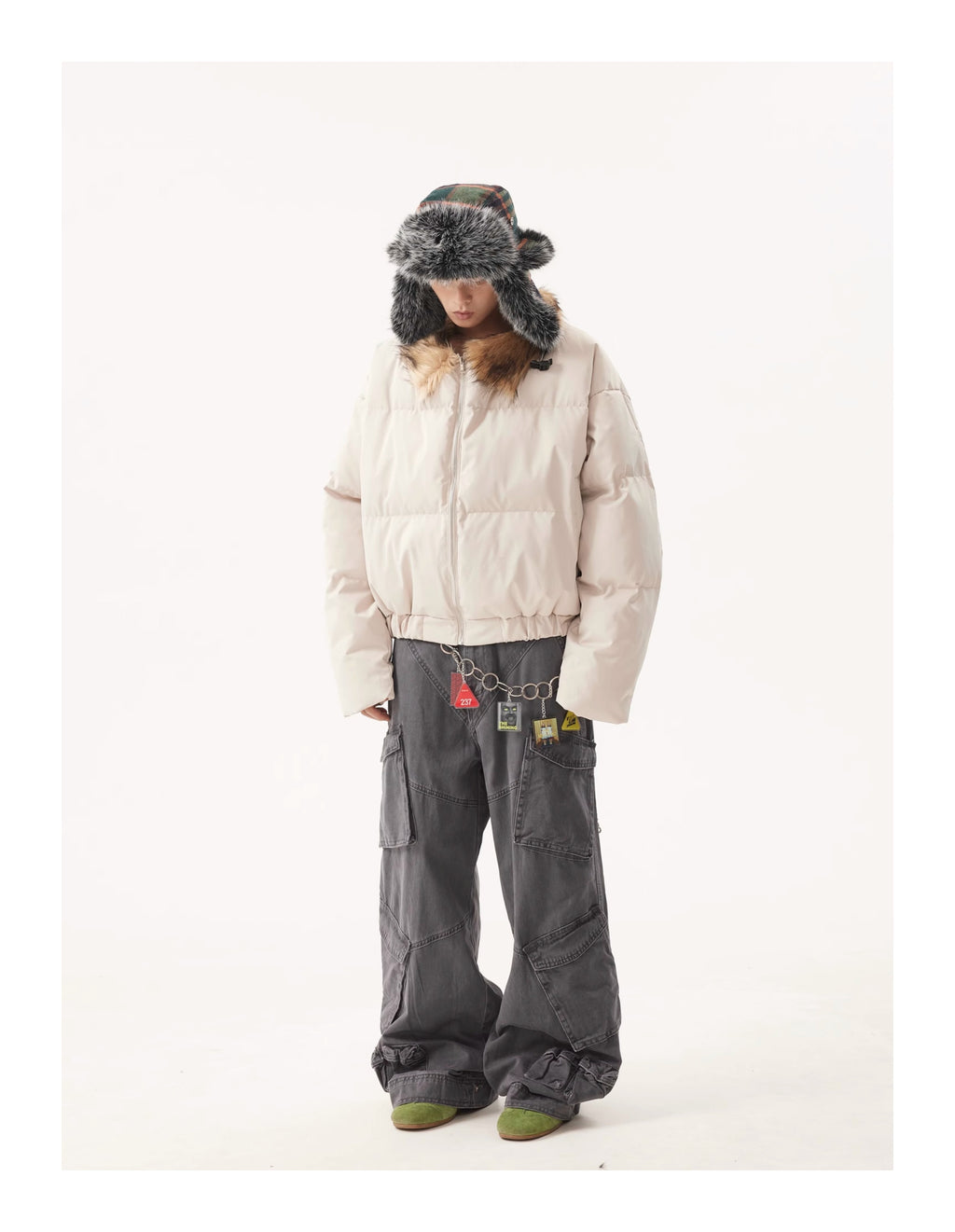 BTSG Warm Fur Collar Cotton Jacket