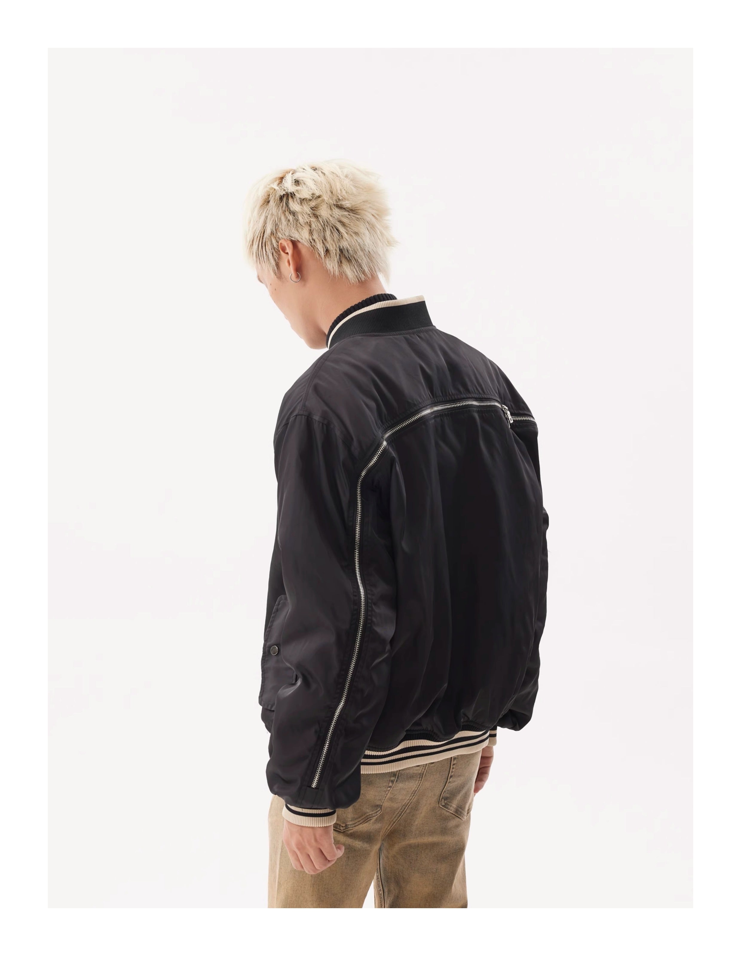 BTSG Lined Nylon Baseball Jacket