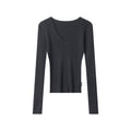 Nariele Slim Waist Long-sleeved Sweater V-Neck Knitwear