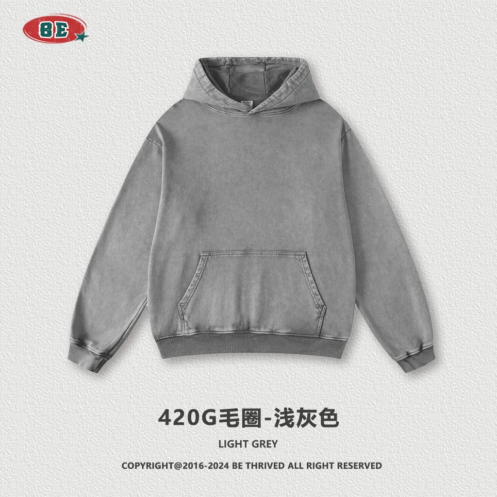 BE Washed 100% Cotton Loose Hoodie