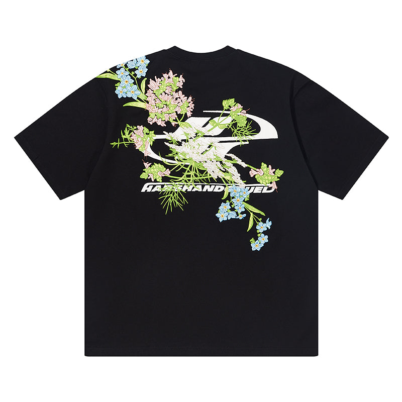 (Clearance) harshandcruel Floral Embroidery Tee