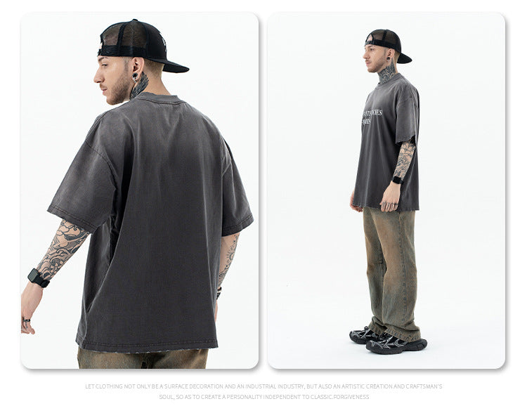 SUP Bai Jingting مع نفس التيشيرت المتدرج المغسول ذو الحجم الكبير