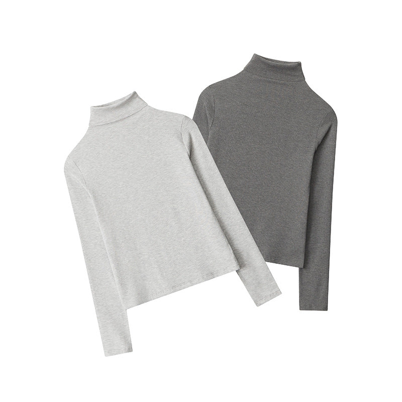 Nariele Long-sleeved Top Turtle-neck Basic Wear Knitted Slim Sweater