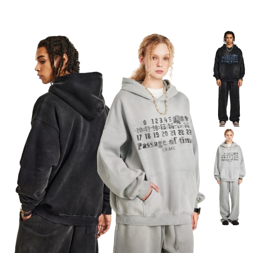 كنزة بغطاء للرأس بأحرف مرقطة أمريكية لفصل الخريف من BE