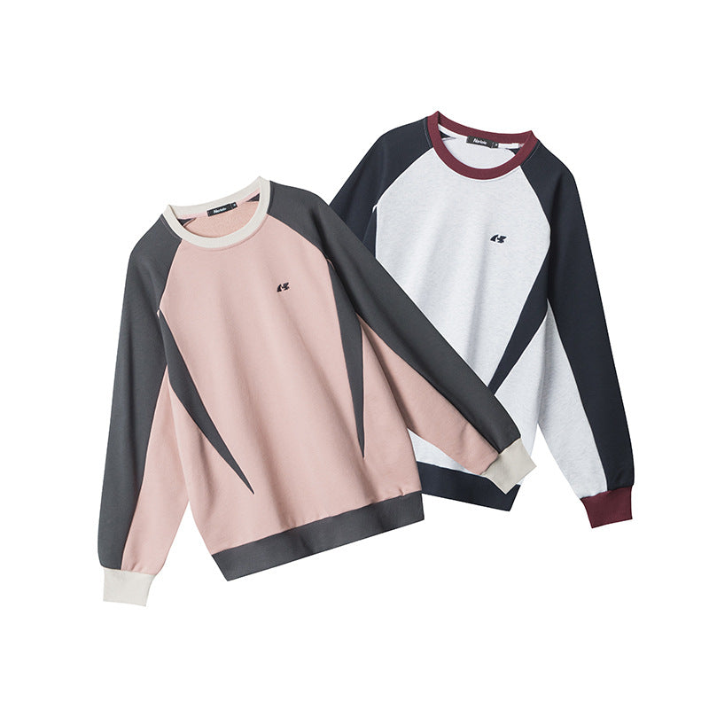 Nariele Contrasting Long-sleeved Sweatshirt Unisex Loose Crew Neck