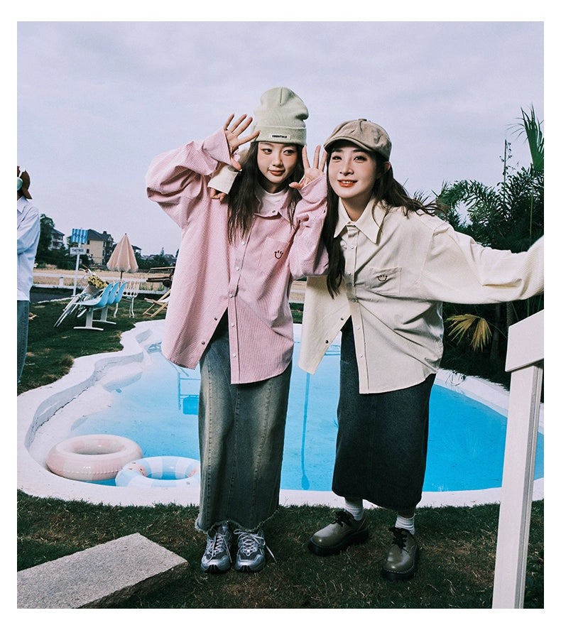 Lemanism Striped Smiley Shirt