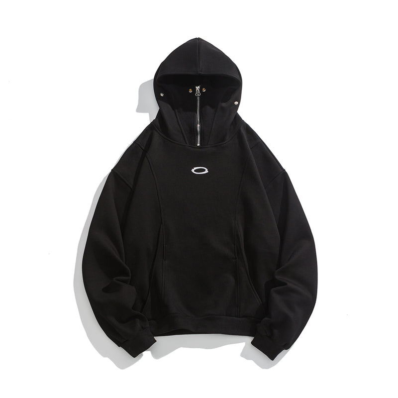 BTSG 0 High Neck Half-Zipper Silhouette Hoodie