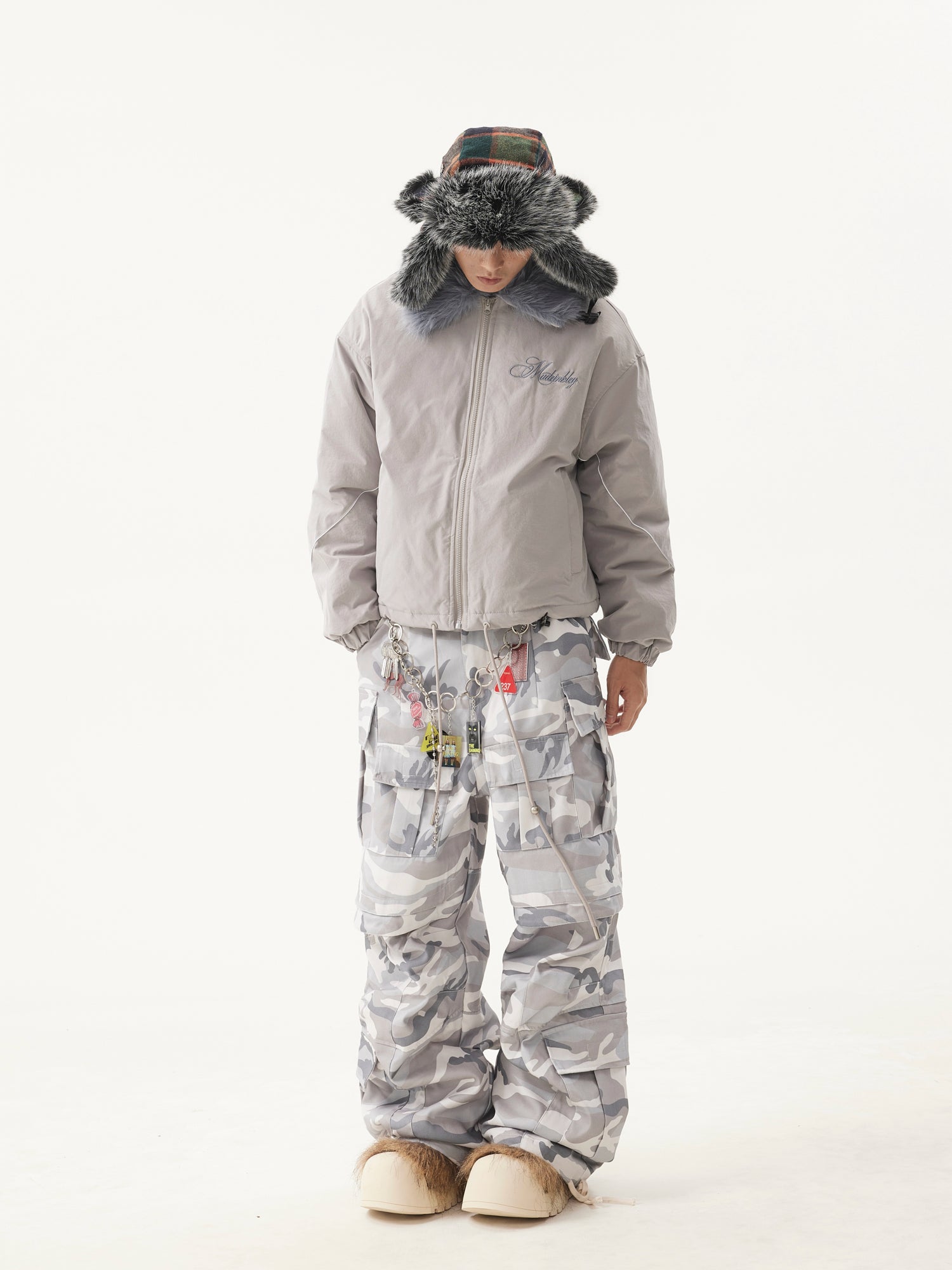 BTSG Fur Collar Cargo Jacket