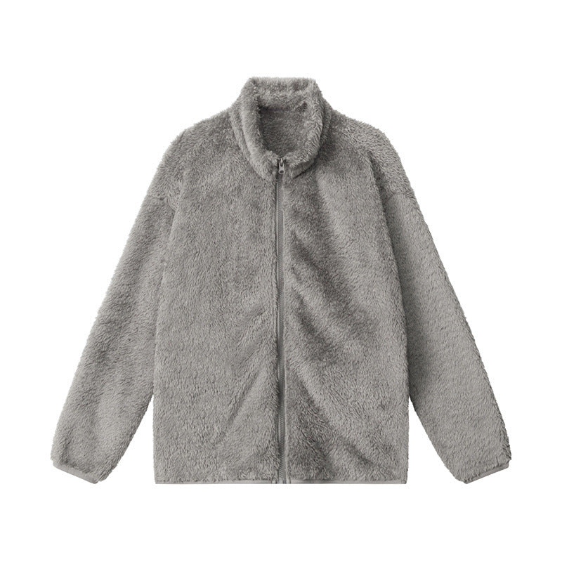 Nariele Trendy Polar Fleece Zipper Loose Jacket