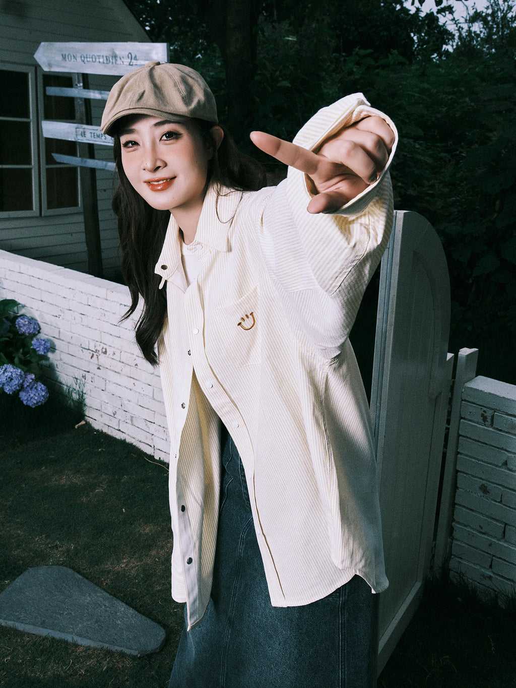 Lemanism Striped Smiley Shirt